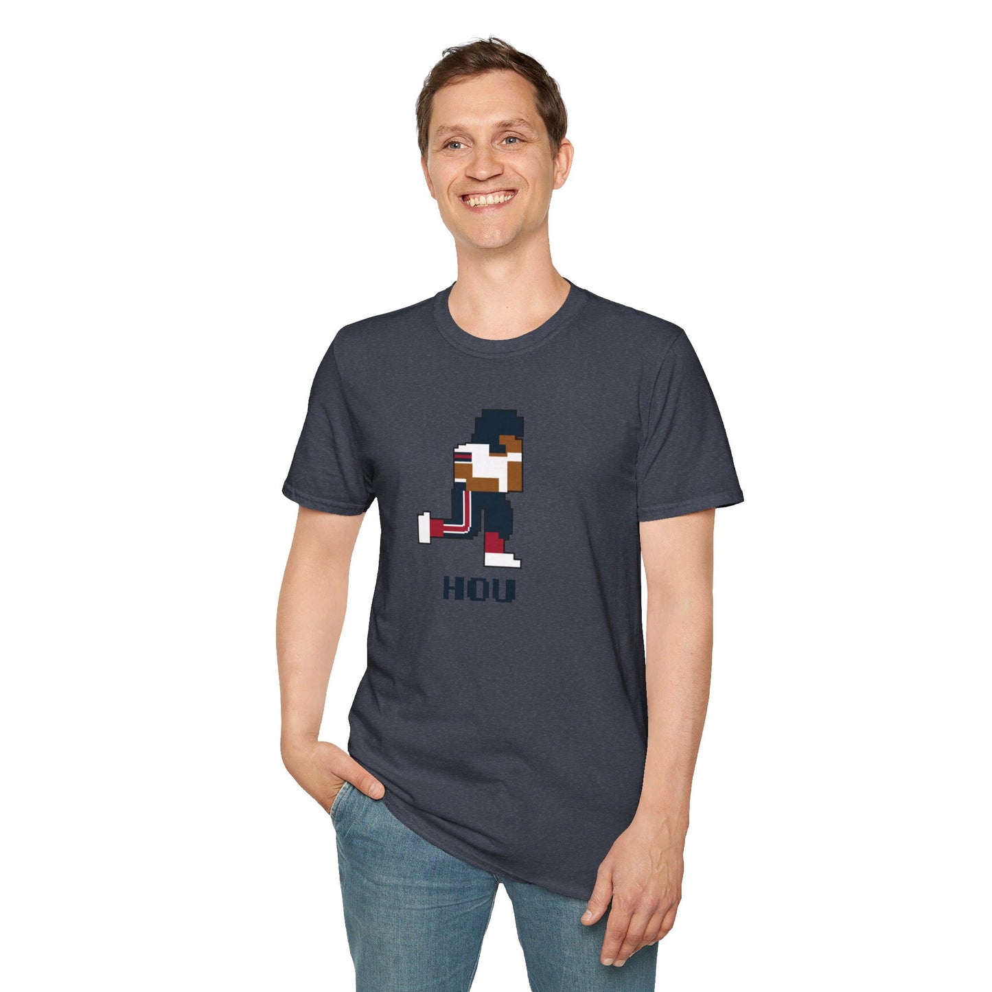 8-Bit Retro Houston Football Unisex Softstyle T-Shirt