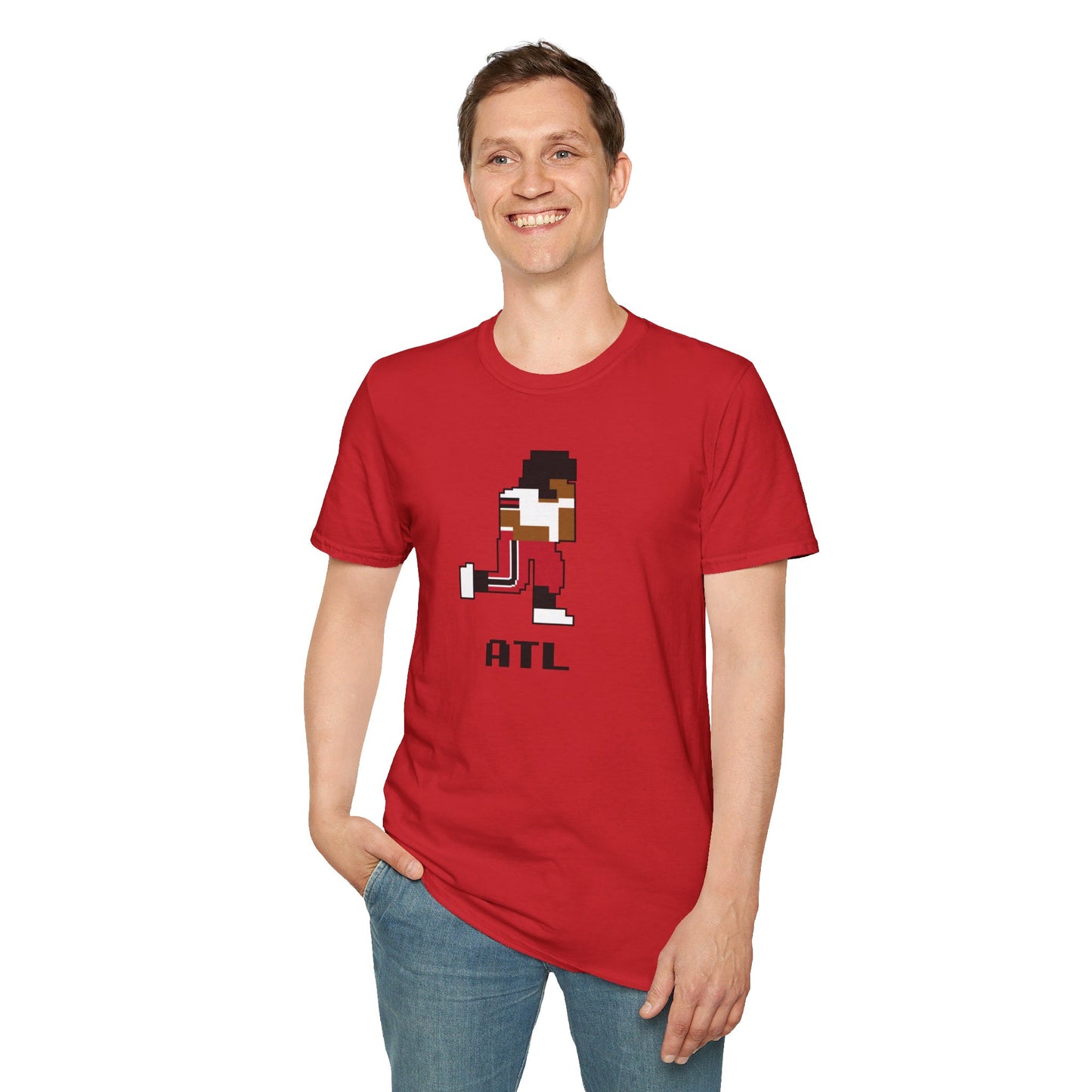 8-Bit Retro Atlanta Football Unisex Softstyle T-Shirt