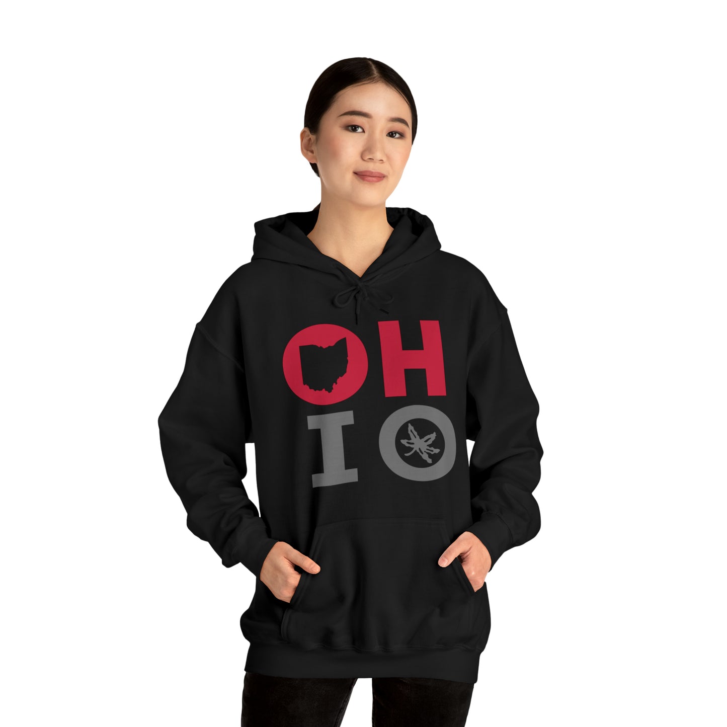 Ohio Scarlet and Gray Hooded Sweatshirt