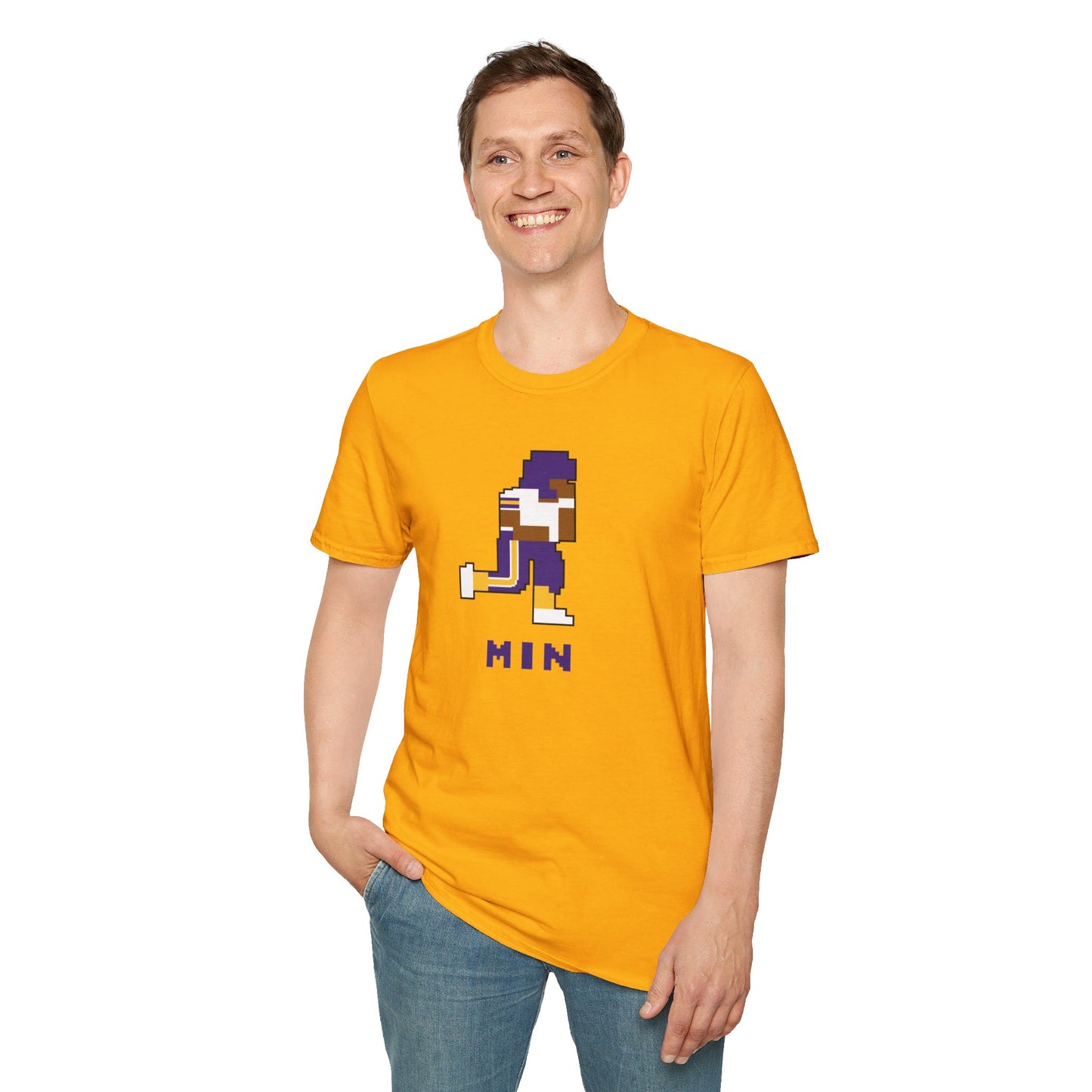 8-Bit Retro Minnesota Football Unisex Softstyle T-Shirt