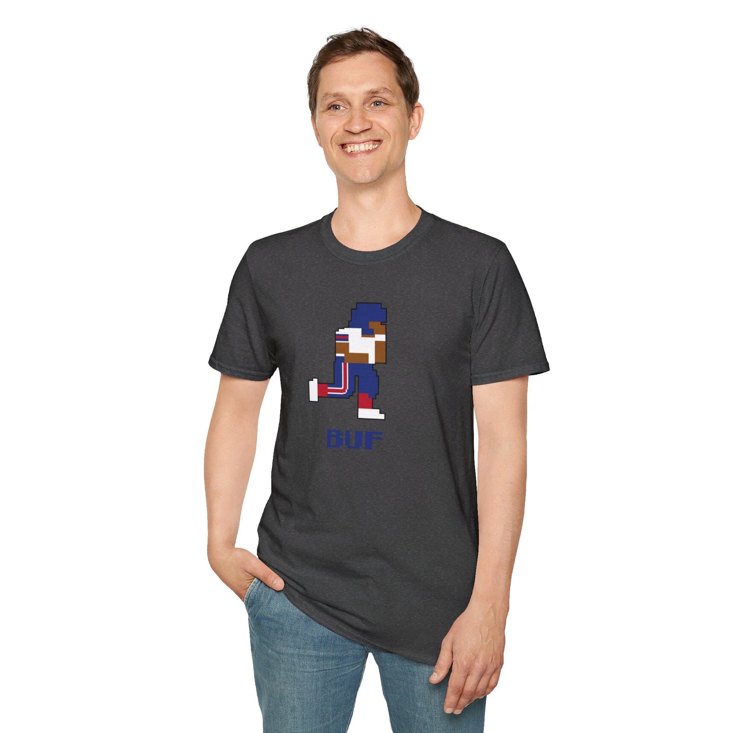 8-Bit Retro Buffalo Football Unisex Softstyle T-Shirt