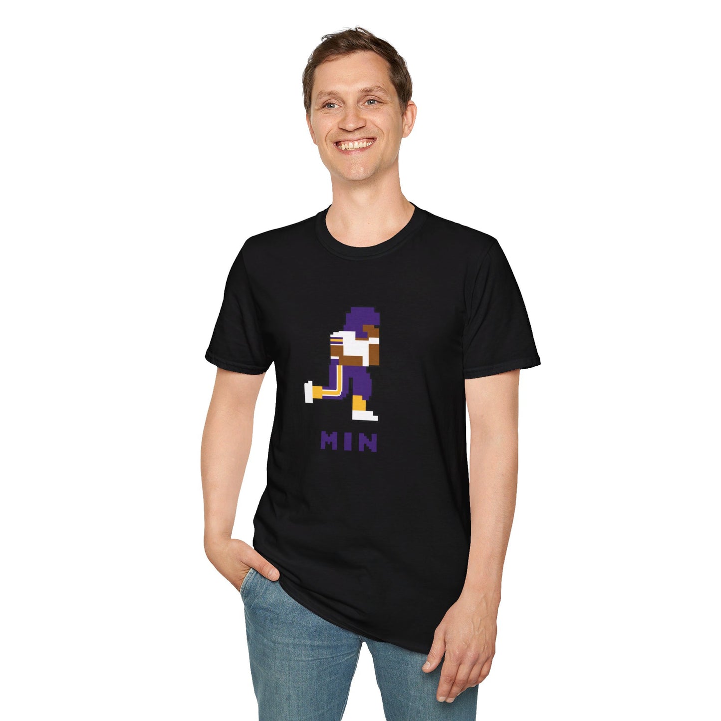 8-Bit Retro Minnesota Football Unisex Softstyle T-Shirt