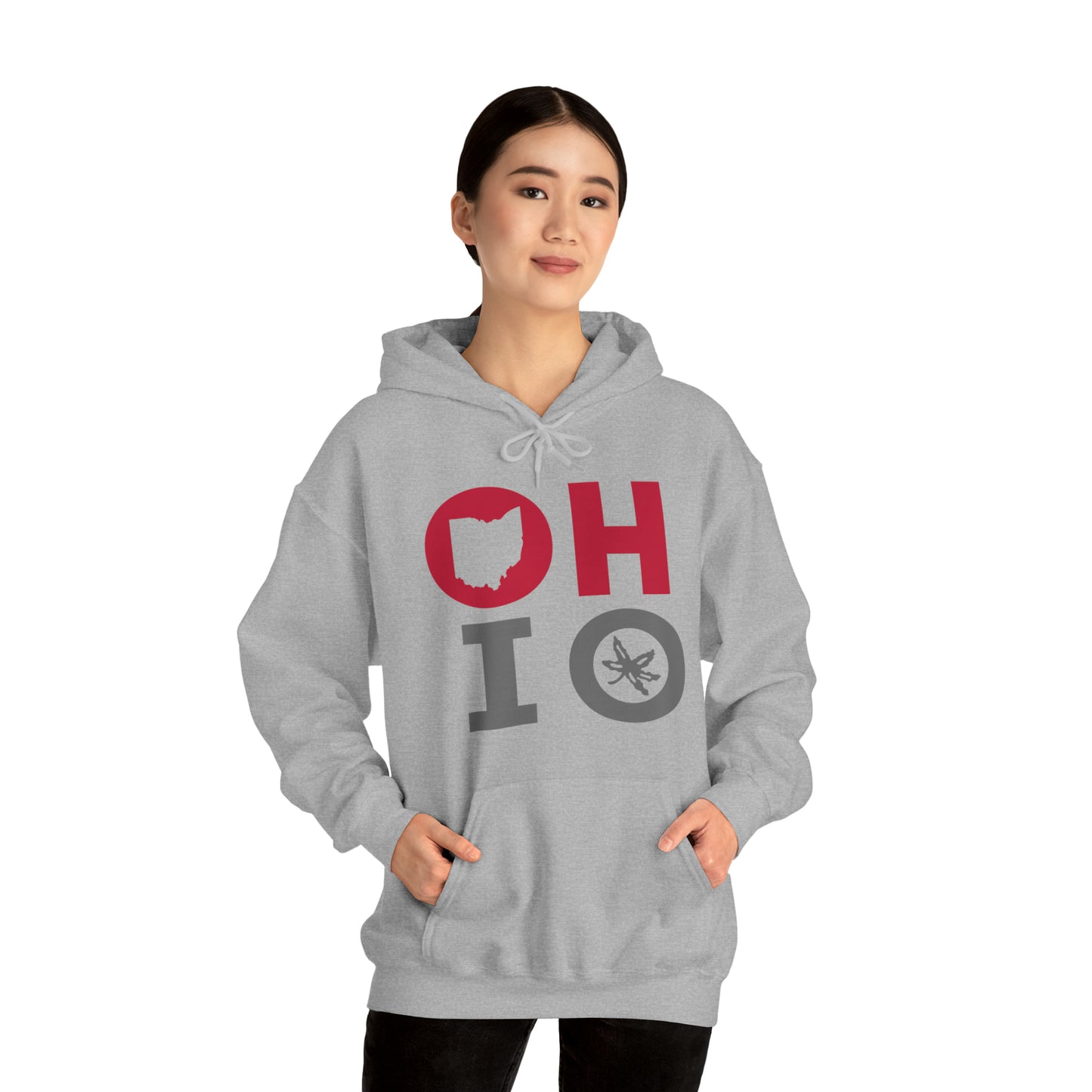 Ohio Scarlet and Gray Hooded Sweatshirt