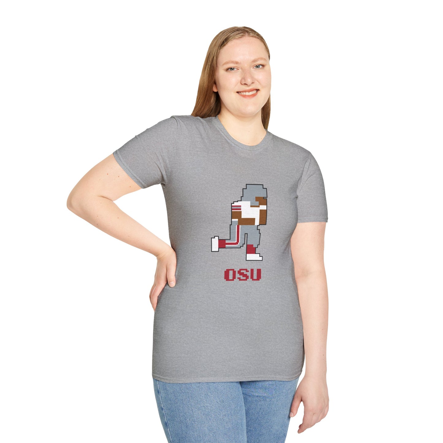 8-Bit Retro Ohio State Football Unisex Softstyle T-Shirt