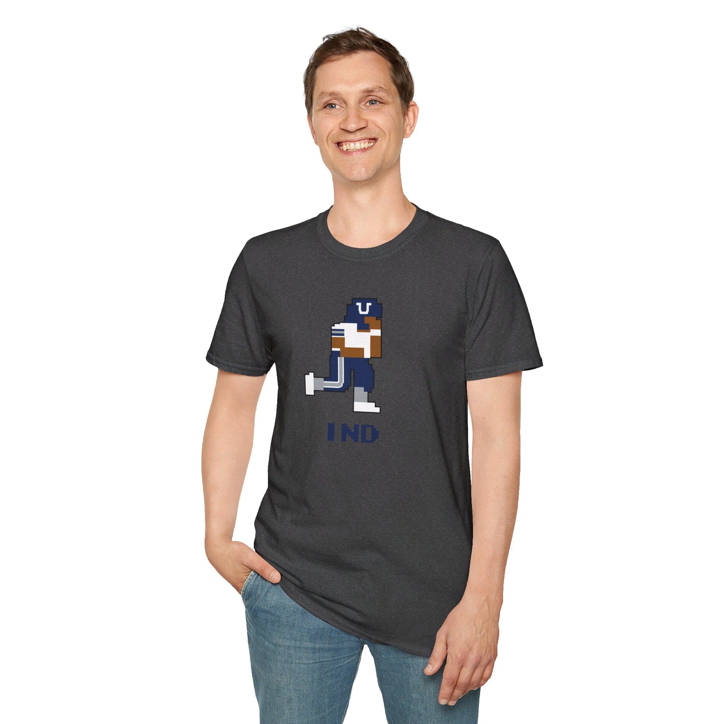 8-Bit Retro Indianapolis Football Unisex Softstyle T-Shirt