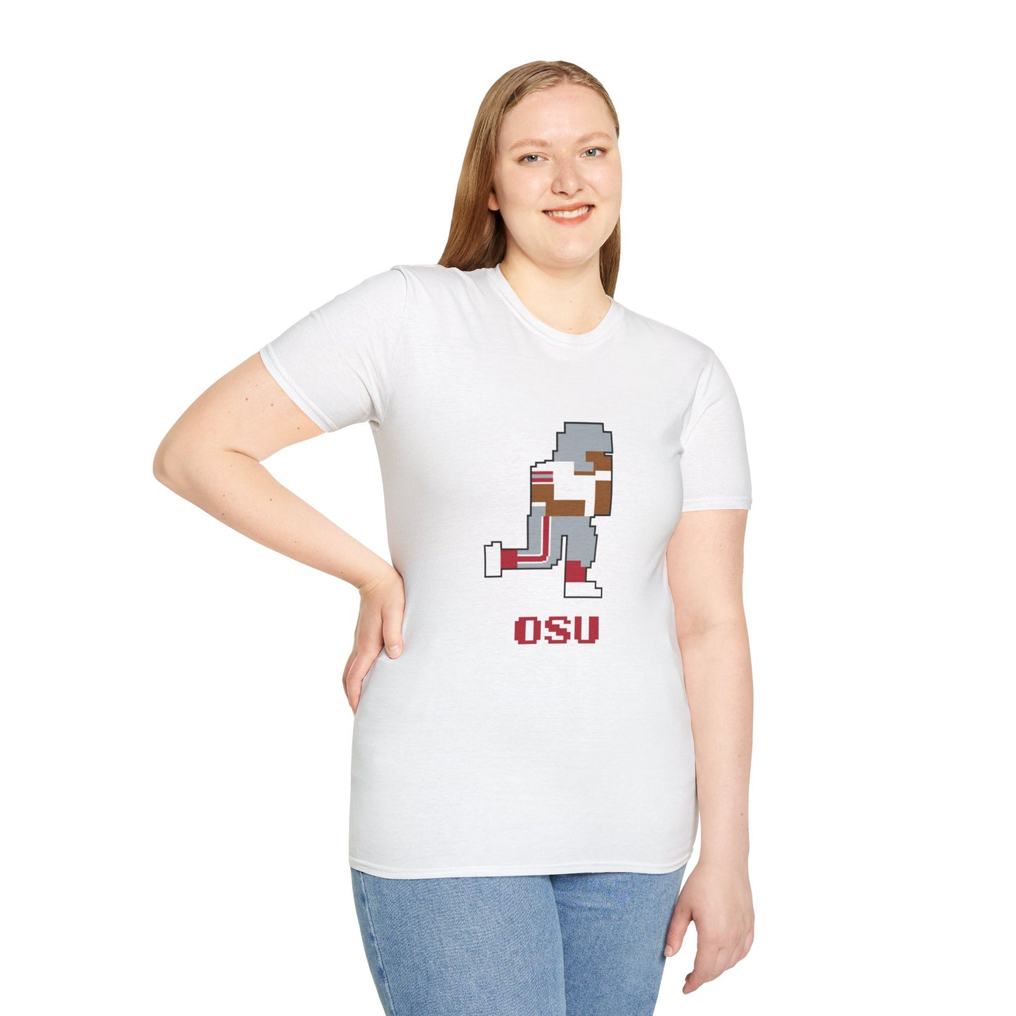 8-Bit Retro Ohio State Football Unisex Softstyle T-Shirt