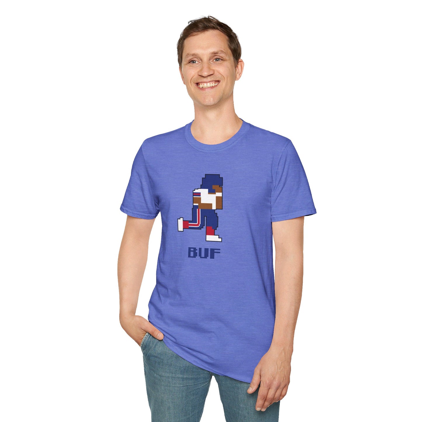 8-Bit Retro Buffalo Football Unisex Softstyle T-Shirt