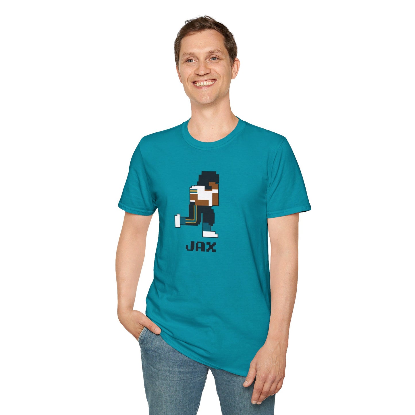 8-Bit Retro Jacksonville Football Unisex Softstyle T-Shirt