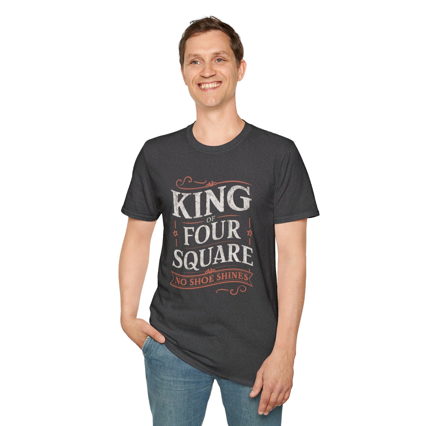 King of Four Square Softstyle T-Shirt